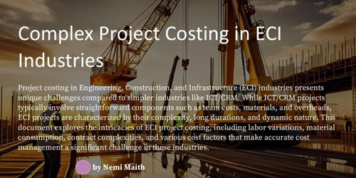 Project Costing challenges in ECI industries