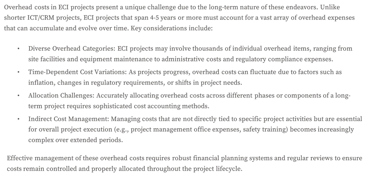 Overhead Costs in long term projects