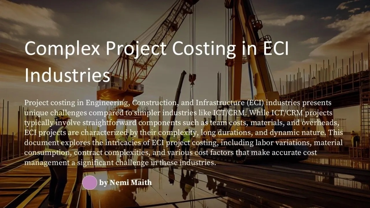 Project Costing challenges in ECI industries